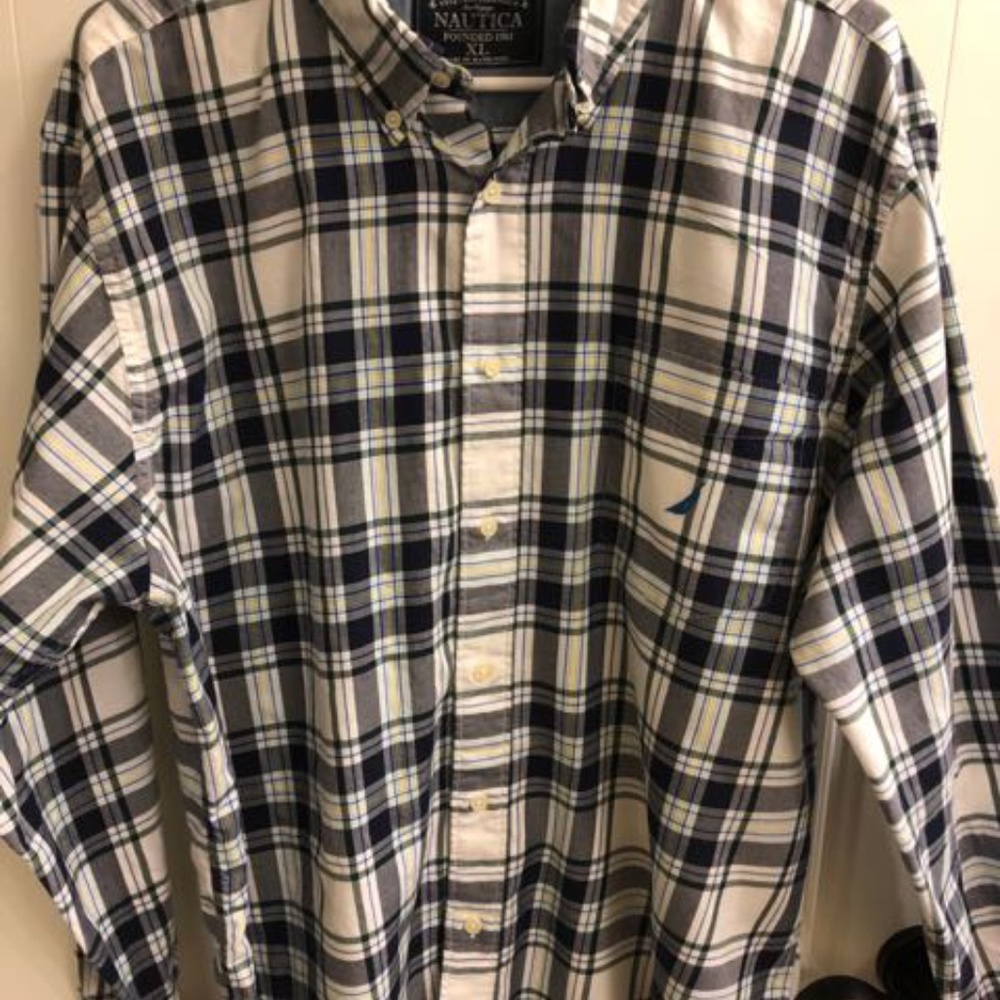 Nautica  Long Sleeve  XL Striped Button Down Shirt